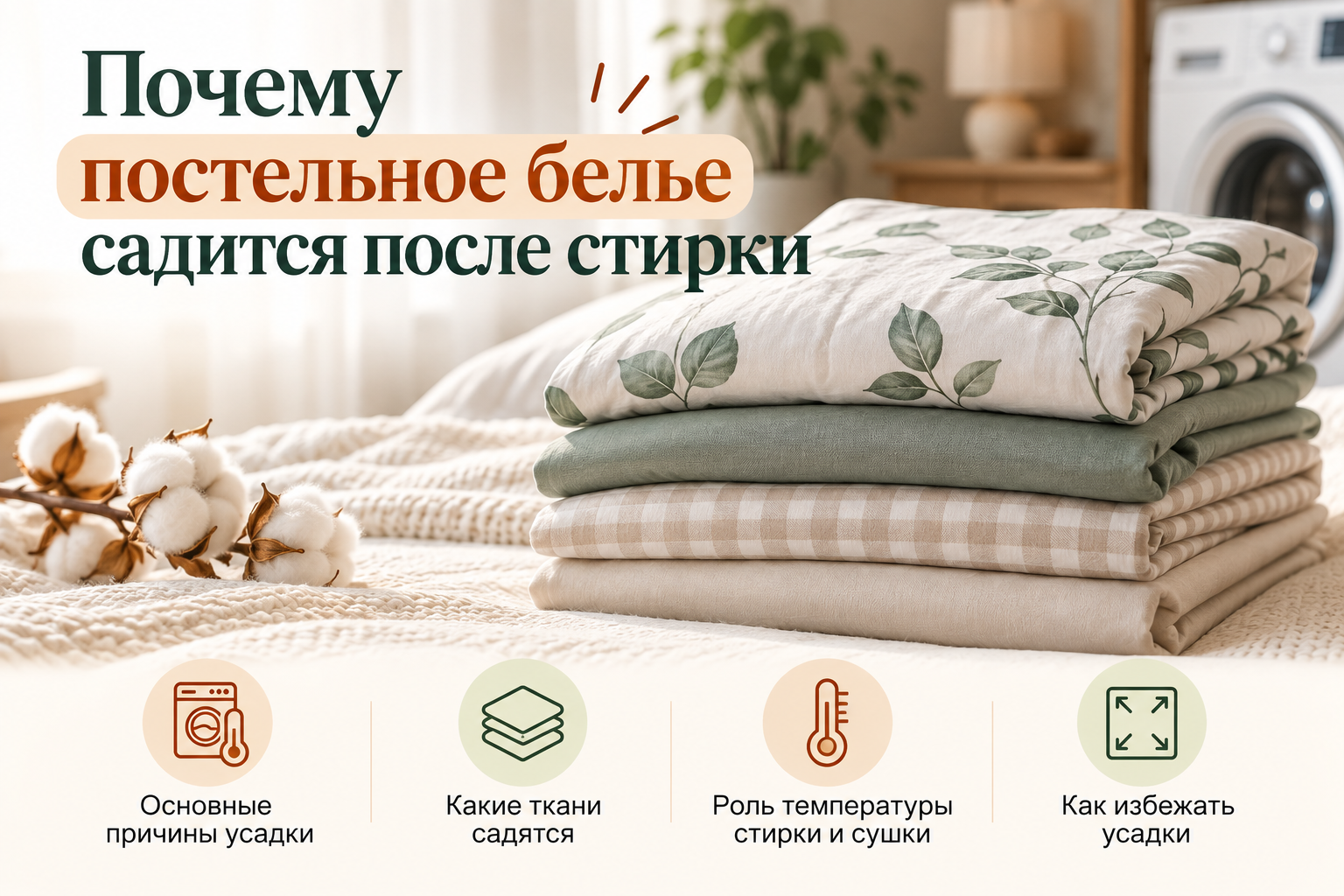 Почему постельное белье садится после стирки Почему постельное белье садится после стирки