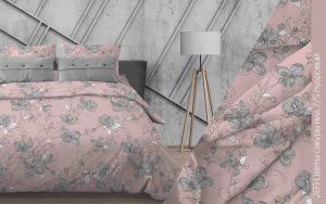 КПБ Бязь "Бояртекс" диз. № 289 Цветы сакуры, 7/5 Вид, пудровый (N)