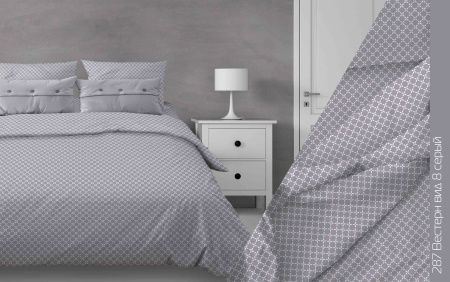 КПБ Бязь "Бояртекс" диз. № 287 Вестерн, 8 Вид, серый (N)